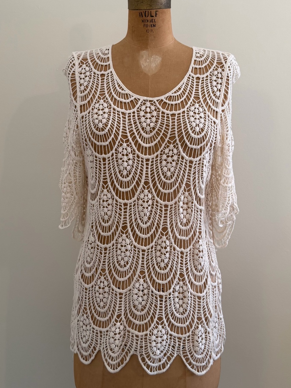 White Crochet Swim Cover-Up Tunic